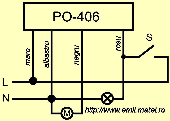 Timer PO-406 folosit cu ventilator de baie
