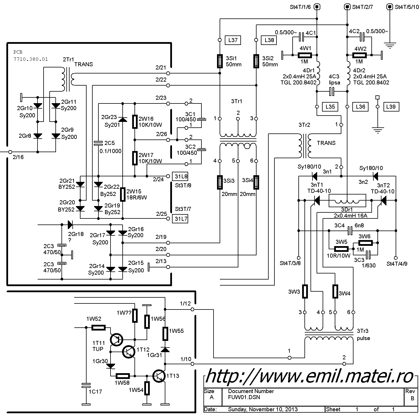 Freza Ruhla FUW250/IV - schema electrica