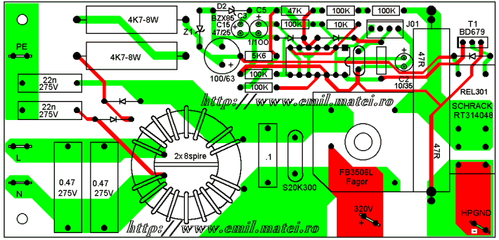 PCB - Circuit de pornire (soft start) pentru invertor de sudura (6)