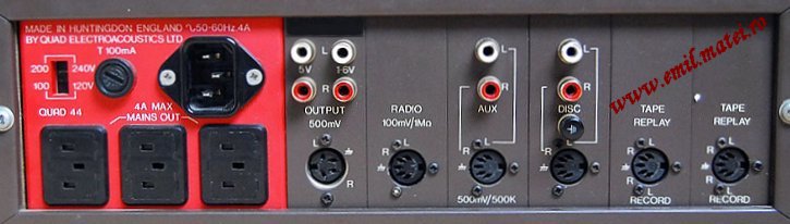 QUAD44 Preamplifier (rear panel)